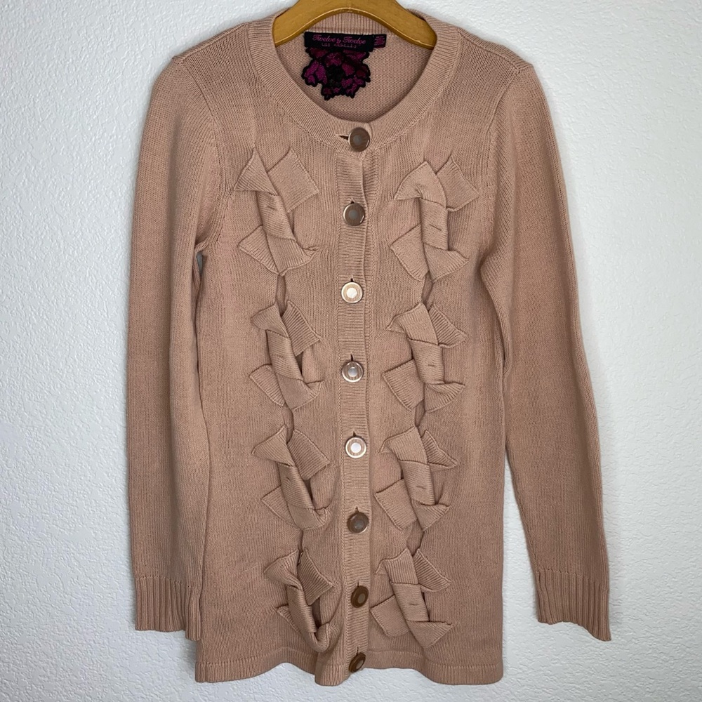 ❤️Donated❤️Twelve by Twelve “Los Angeles” Heavy Knit/Woven Button Up Cardigan